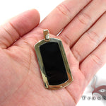 Medium Yellow Gold Onyx Dog Tag 27448 - Image 3