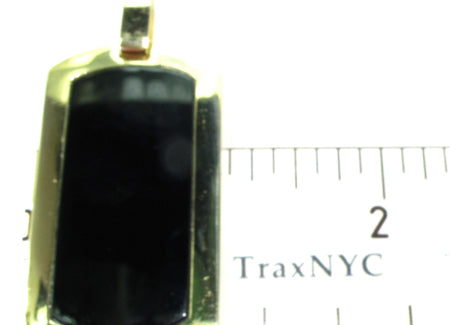 Medium Yellow Gold Onyx Dog Tag 27448 - Image 5