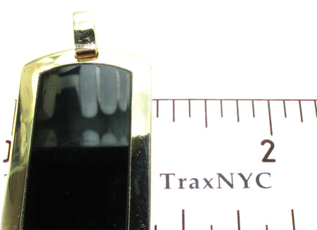 Medium Yellow Gold Onyx Dog Tag 27448 - Image 6