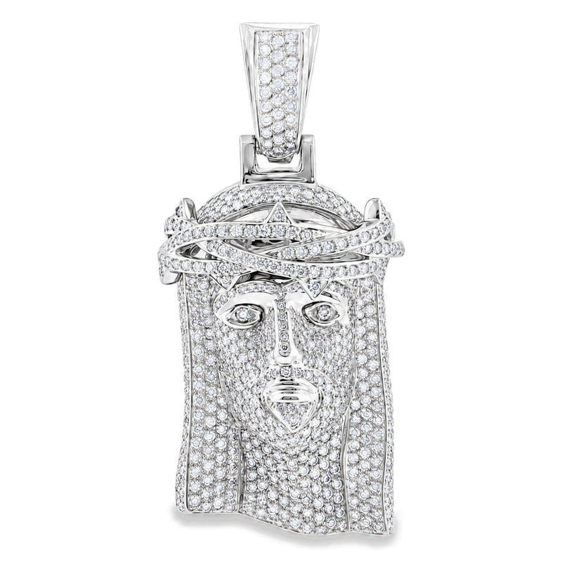 Medium 14K Gold Diamond Jesus Pendant 67778 - TRAX2
