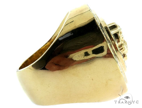 14K Gold Heavy Medusa Diamond Ring, photo 4 of 8
