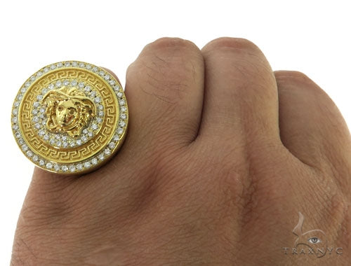 14K Gold Heavy Medusa Diamond Ring, photo 8 of 8