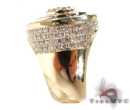 Mens 10K Gold Mayan Pinky Ring 63609 | TraxNYC