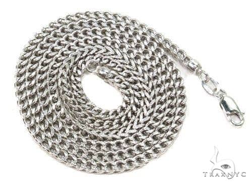 10k Hollow White Gold Franco Chain 18 Inches 2mm 65750 | TraxNYC