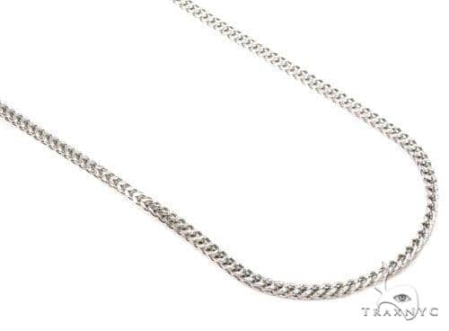 Mens 10k Hollow White Gold Franco Chain 20 Inches 2mm   65751 - Image 1