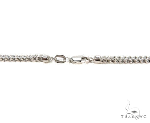 Mens 10k Hollow White Gold Franco Chain 24 Inches 2mm   47481 - Image 3