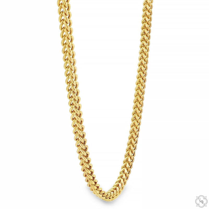 Mens 10k Hollow Yellow Gold Franco Chain 22 Inches 3.9mm 70879 - Image 2