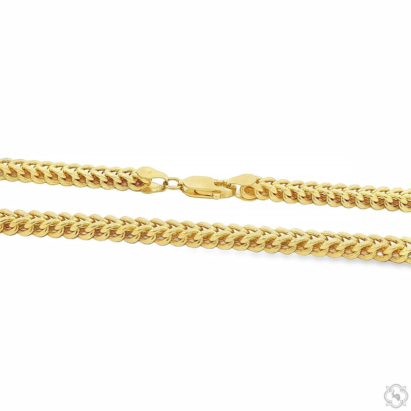 Mens 10k Hollow Yellow Gold Franco Chain 22 Inches 3.9mm 70879 - Image 3