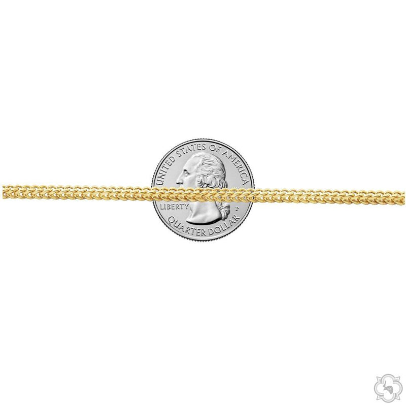 Mens 10k Hollow Yellow Gold Franco Chain 22 Inches 3.9mm 70879 - Image 6