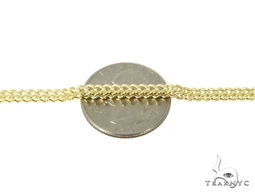 Mens 10k Hollow Yellow Gold Franco Chain 24 Inches 4mm   47667 - Image 3