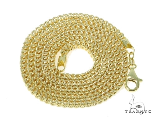 Mens 10k Hollow Yellow Gold Franco Chain 26 Inches 4.4mm   47681 - Image 4