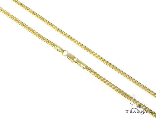 Mens 10k Hollow Yellow Gold Franco Chain 28 Inches 2.1mm   47660 - Image 1
