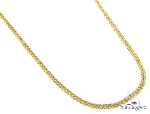 Mens 10k Hollow Yellow Gold Franco Chain 28 Inches 2.1mm   47660 - Image 2