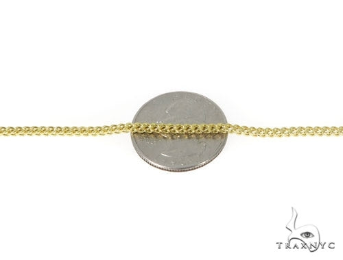 Mens 10k Hollow Yellow Gold Franco Chain 28 Inches 2.1mm   47660 - Image 3