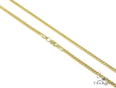 Mens 10k Hollow Yellow Gold Franco Chain 30 Inches 2.1mm   47661 - Image 1