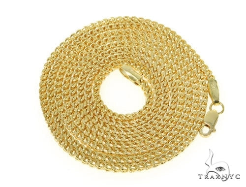 Mens 10k Hollow Yellow Gold Franco Chain 30 Inches 2.1mm   47661 - Image 4