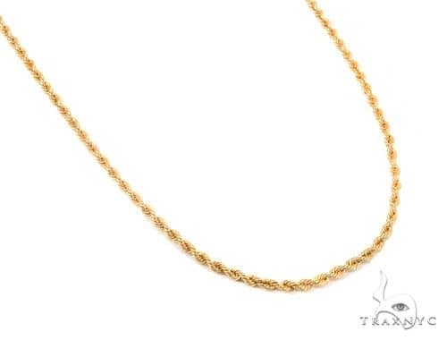 Mens 10k Hollow Yellow Gold Rope Chain 16 Inches 2mm 70578 - Image 2