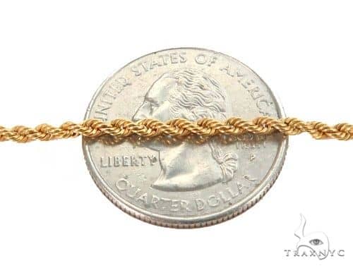 Mens 10k Hollow Yellow Gold Rope Chain 16 Inches 2mm 70578 - Image 3