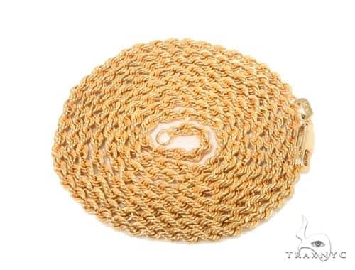 Mens 10k Hollow Yellow Gold Rope Chain 16 Inches 2mm 70578 - Image 4