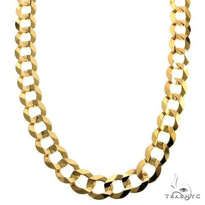 Mens 10k Solid Yellow Gold Curb Link Chain 28 Inches 9.3mm   47213 - Image 1