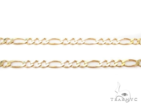 14k solid yellow gold Figaro chain, 20 inches long, 2.5mm wide, men's and women's style