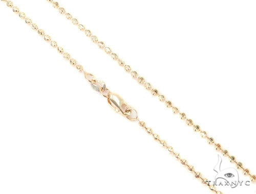 Mens 10k Solid Yellow Gold Moon Cut Chain 26 Inches 2.5mm   48446 - Image 1