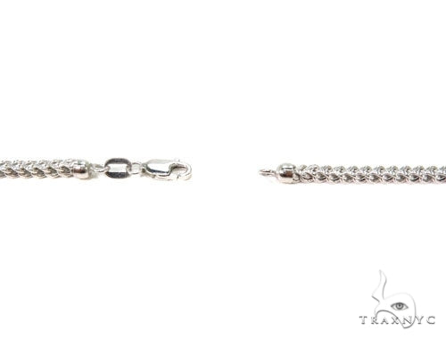 Mens 14k Hollow White Gold Franco Chain 16 Inches 1.1mm   47569 - Image 4