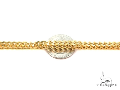 Mens 10k Yellow Gold Hollow Franco Chain 30 Inches 7mm   47897 - Image 3