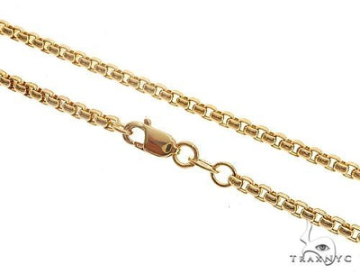 Mens 14k Hollow Yellow Gold Round Box Chain 24 Inches 3.5mm   48770 - Image 1