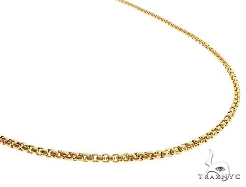 Men's 14k yellow gold hollow round box chain necklace, 20 inches, 3.5mm thickness.