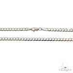 Mens 14k Solid White Gold Curb Chain 18 Inches 3.6mm   47172 - Image 3