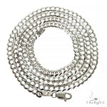 Mens 14k Solid White Gold Curb Chain 24 Inches 3.6mm   47175 - Image 5