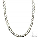 Mens 14k Solid White Gold Curb Link Chain 22 Inches 3.6mm 47174 - Image 1