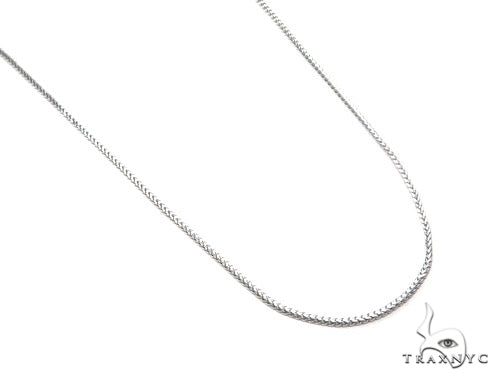 24-inch 1.4mm solid 14k white gold Franco chain with lobster clasp