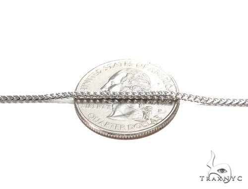 Mens 14k Solid White Gold Franco Chain 24 Inches 1.4mm 47629 - Image 3