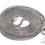 Mens 14k Solid White Gold Franco Chain 24 Inches 1.4mm 47629 - Image 4
