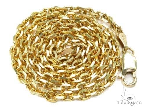 18k Solid Yellow Gold Thin Cable Chain 2.4mm 20 Inches 69672 - Image 6