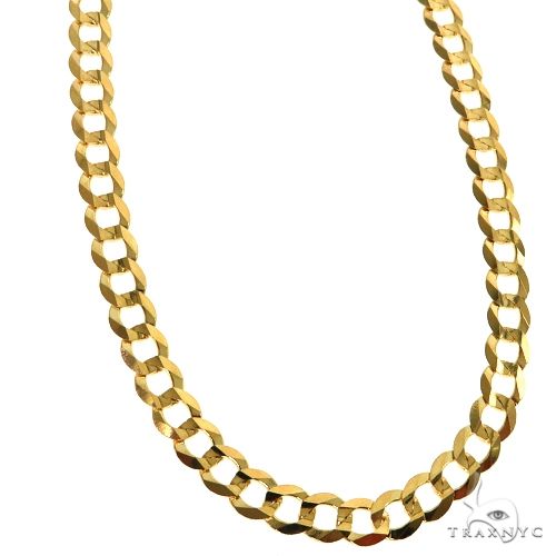 14K Yellow Gold Solid Curb Chain 5.7mm, photo 2 of 8