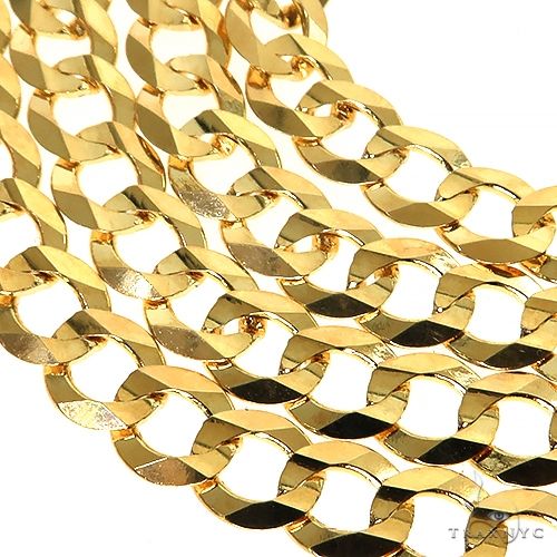 14K Yellow Gold Solid Curb Chain 5.7mm, photo 4 of 8