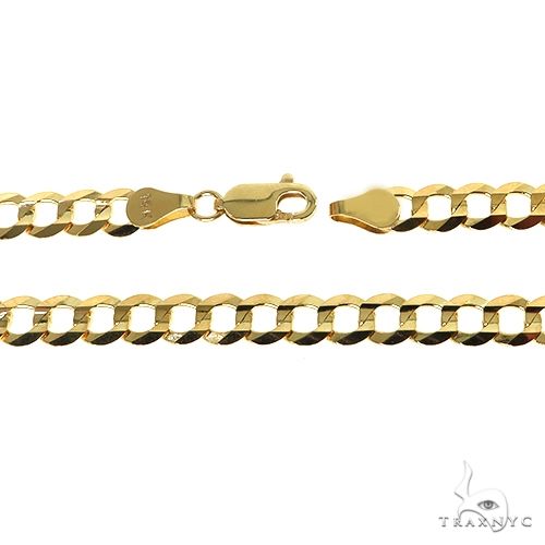 14K Yellow Gold Solid Curb Chain 5.7mm, photo 5 of 8