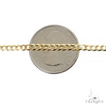 Men's 14k solid yellow gold curb link chain, 3.3mm thickness, 22 inches long.
