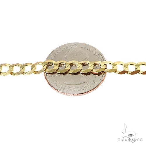 Mens 14k Solid Yellow Gold Curb Link Chain 22 Inches 5.6mm, photo 7 of 8