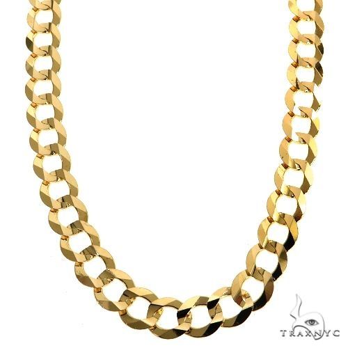 Mens 14k Solid Yellow Gold Curb Link Chain 24 Inches 8.2mm 47306 - Image 1