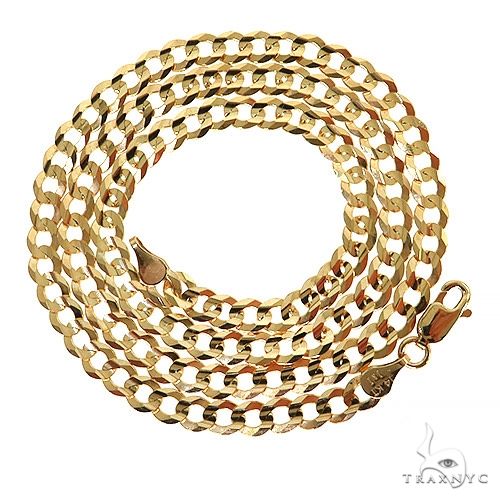 Mens 14k Solid Yellow Gold Curb Link Chain 26 Inches 4.7mm   47292, photo 5 of 5