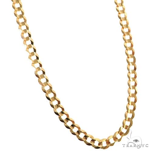 Mens 14k Solid Yellow Gold Curb Link Chain 26 Inches 4.7mm   47292, photo 2 of 5