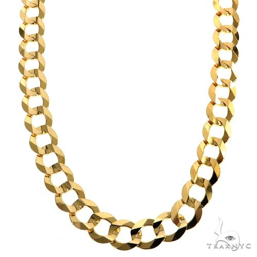Mens 14k Solid Yellow Gold Curb Chain 30 Inches 8.2mm   47309 - Image 1