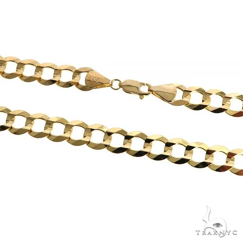 9CT YELLOW GOLD ON SILVER 30 INCH MEN'S SOLID CURB CHAIN - 63.0