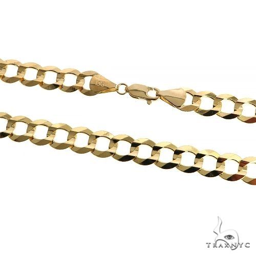 Mens 14k Solid Yellow Gold Curb Chain 22 Inches 7.2mm   47310 - Image 3