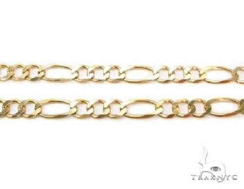 Mens 14k solid yellow gold Figaro chain, 24 inches long, 5.8mm wide links