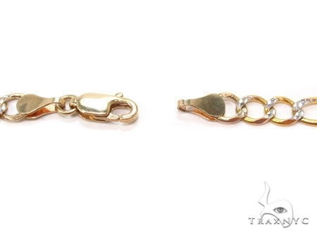 Mens 14k Solid Yellow Gold Diamond Cut Figaro Link Chain 24 Inches 7mm   47353 - Image 4